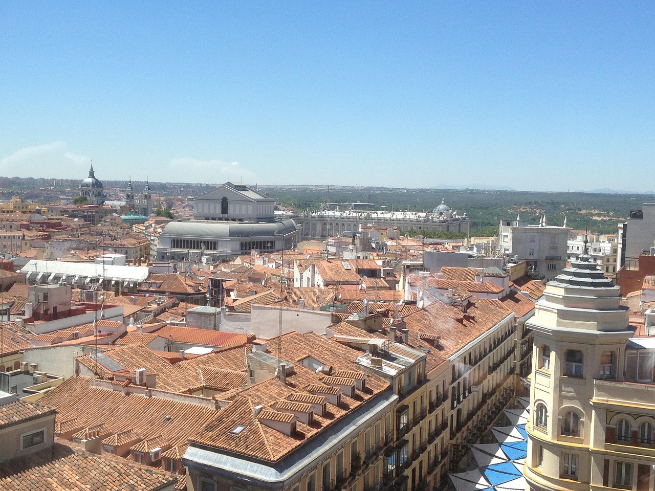 View over Royal Palace area Madrid