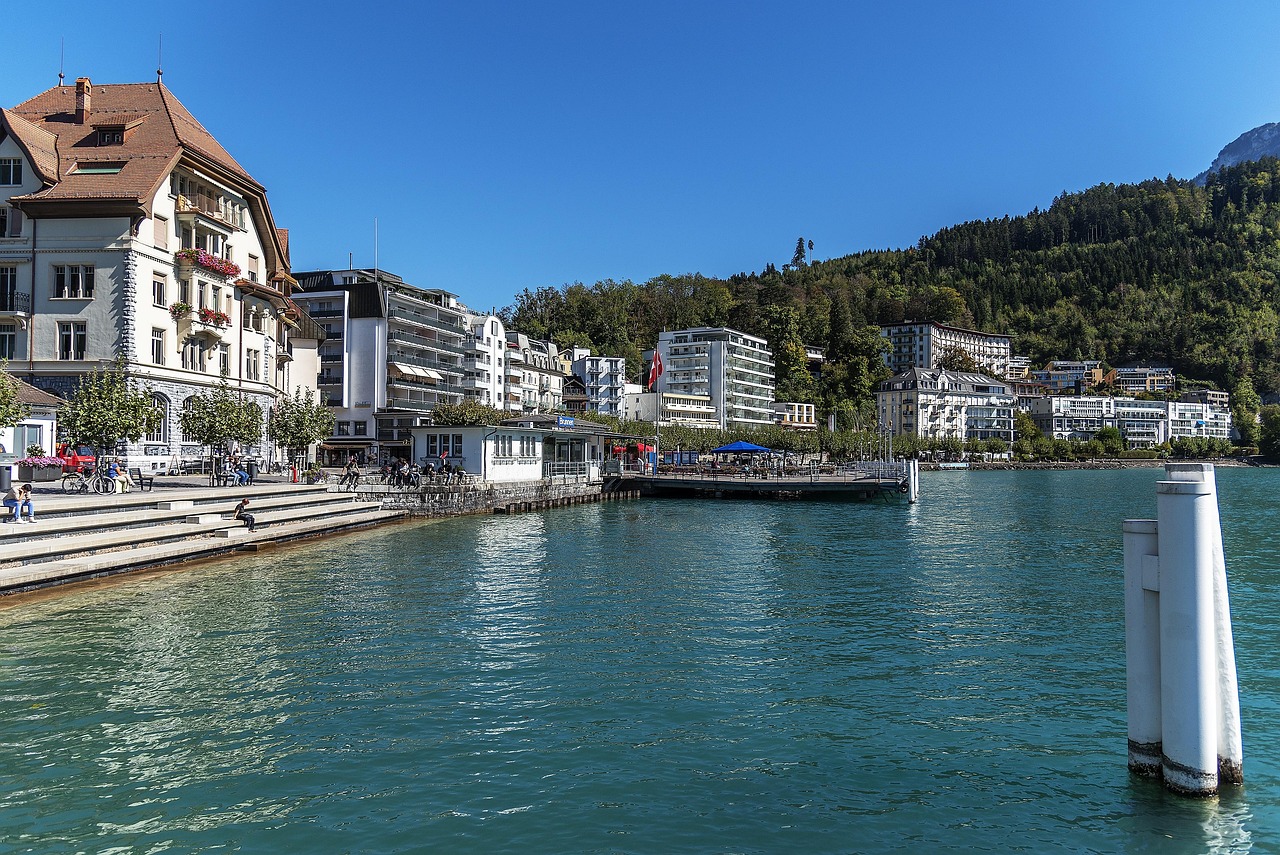Lake Lucerne promenade in Lucerne