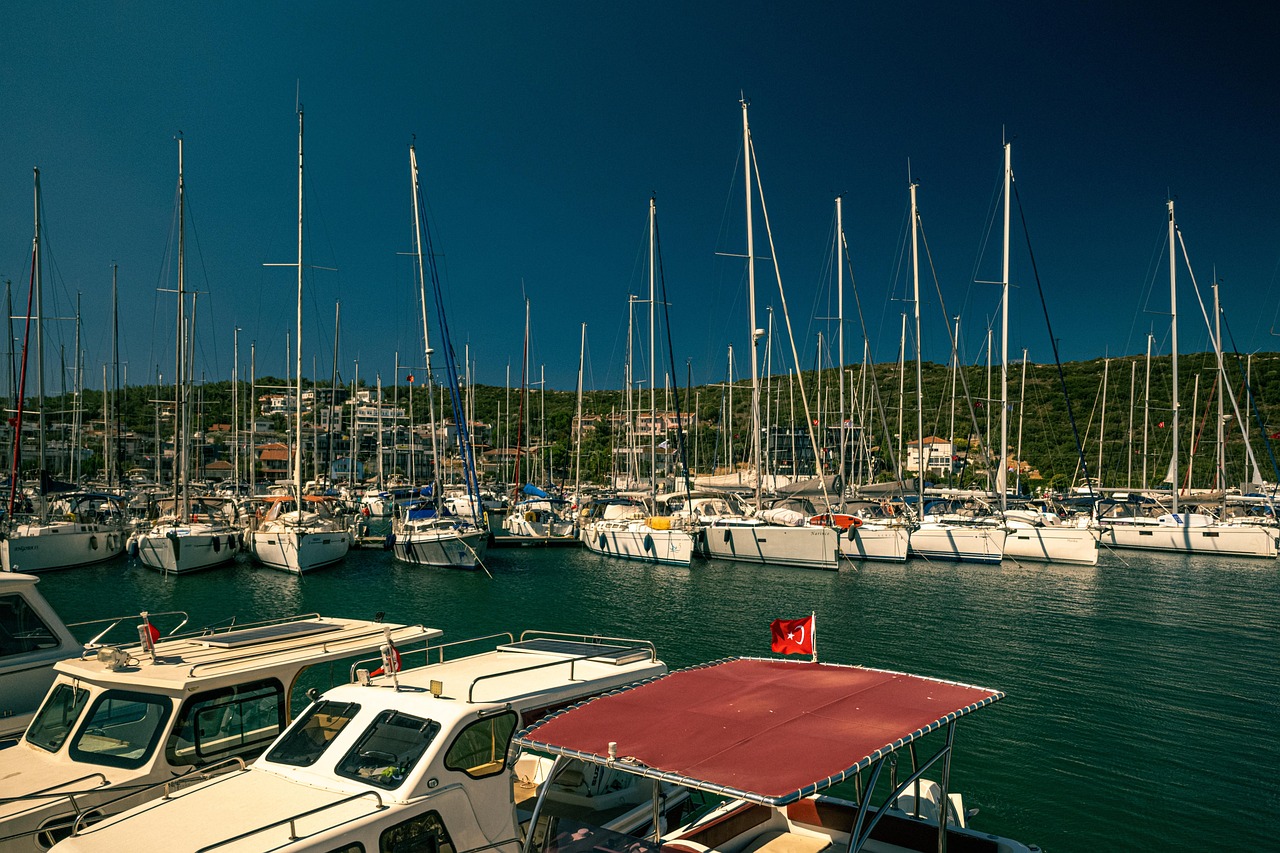 Marina and coastal area in Izmir Göztepe