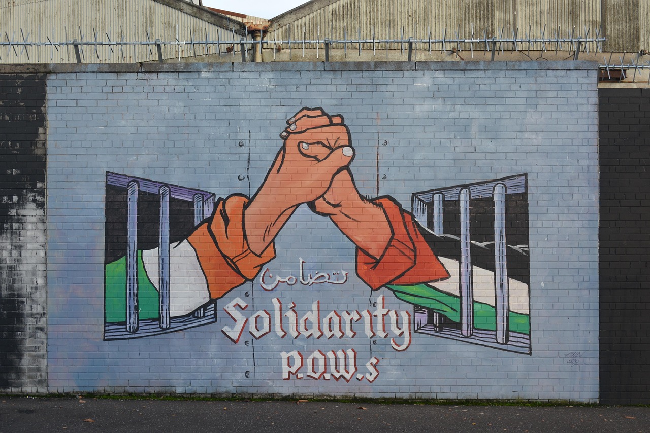 Belfast political murals on Falls Road