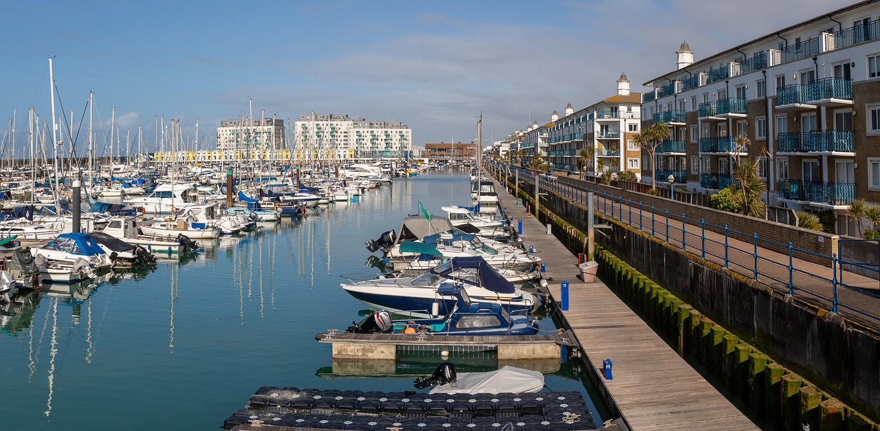 Brighton Marina boats and boardwalk