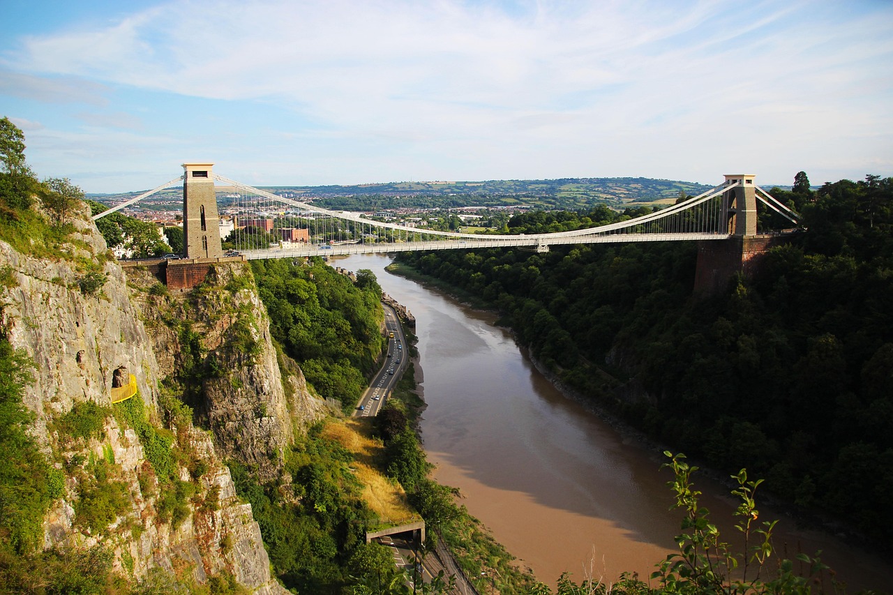 Bristol cityscape with river view