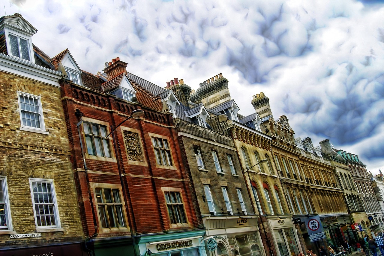 Historic street in central Cambridge