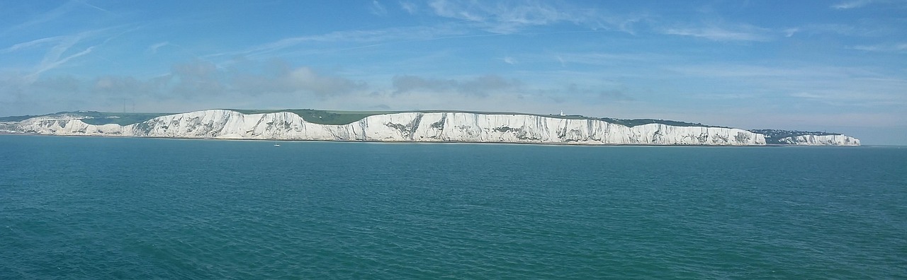 Panoramic view of the White Cliffs of Dover