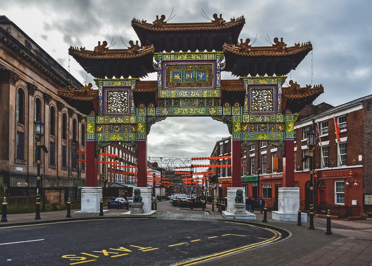 Chinese Arch in Liverpool Chinatown