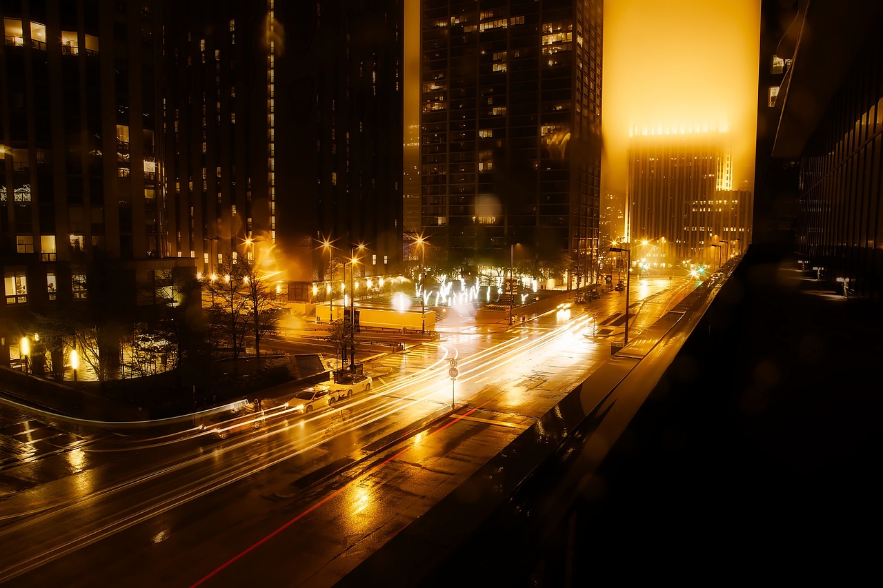 Nightlife street scene in Atlanta