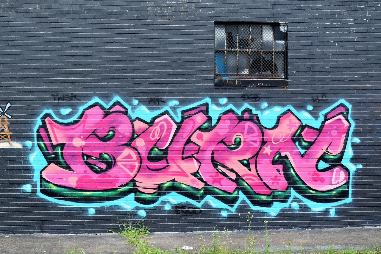 Colorful graffiti walls in Houston