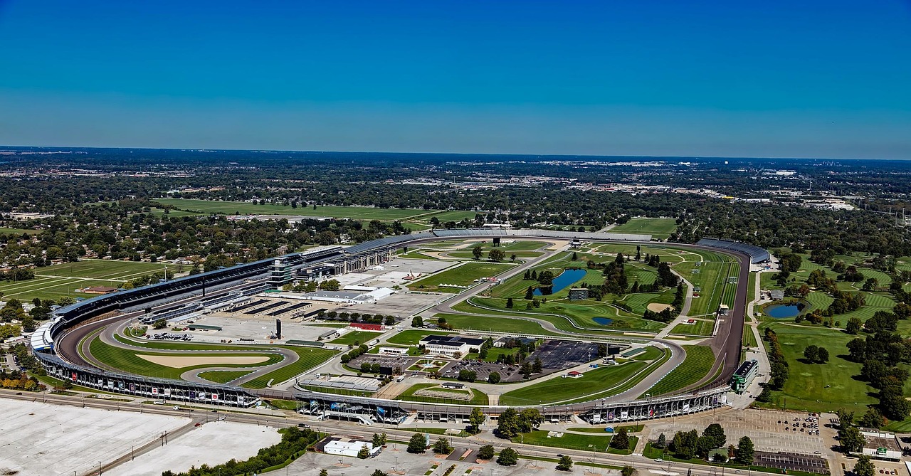 Indianapolis Motor Speedway grandstands and track