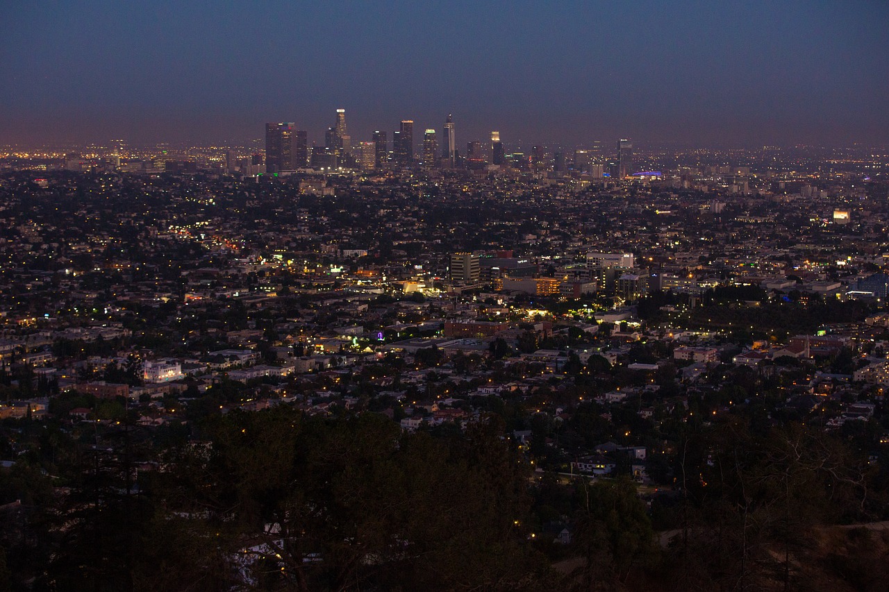 Los Angeles Sunset Skyline View