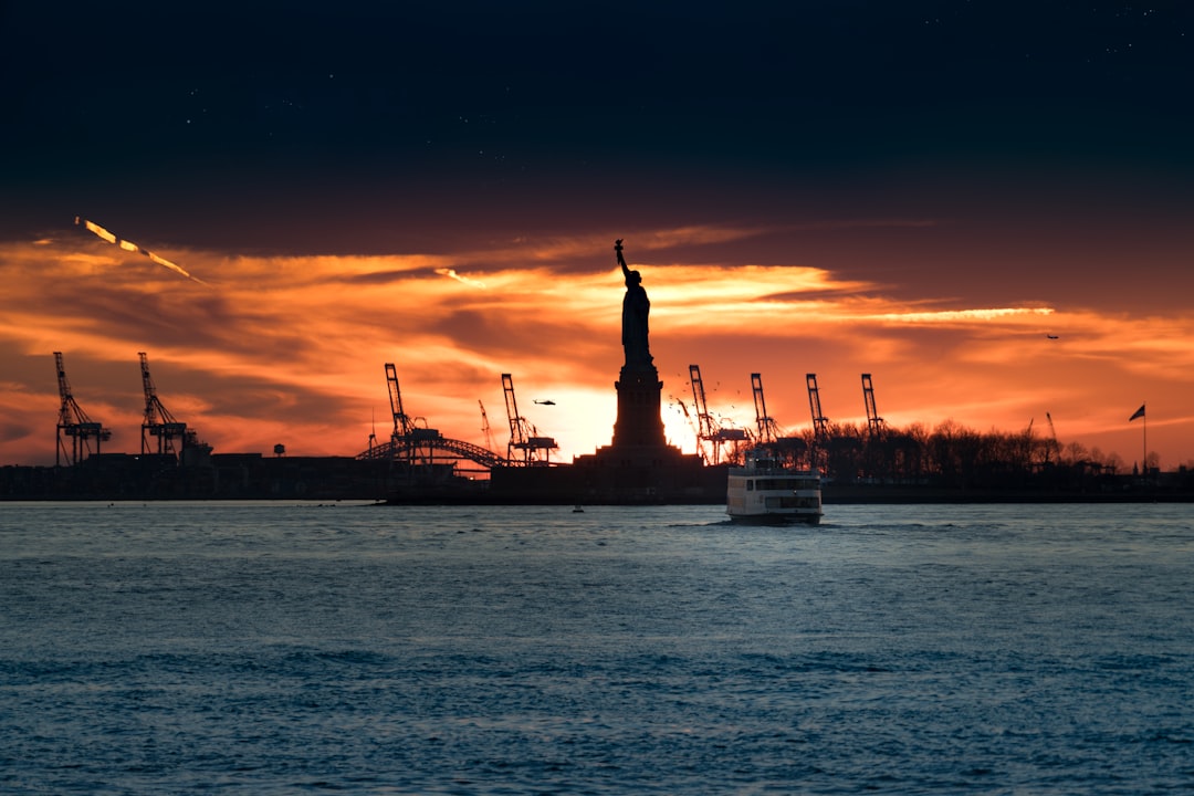 Sunset over New York City Skyline