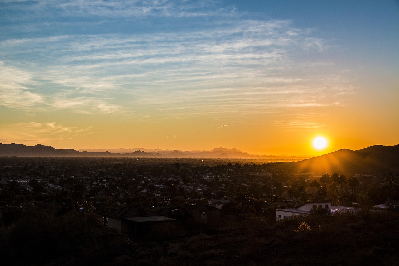 Phoenix sunset city view