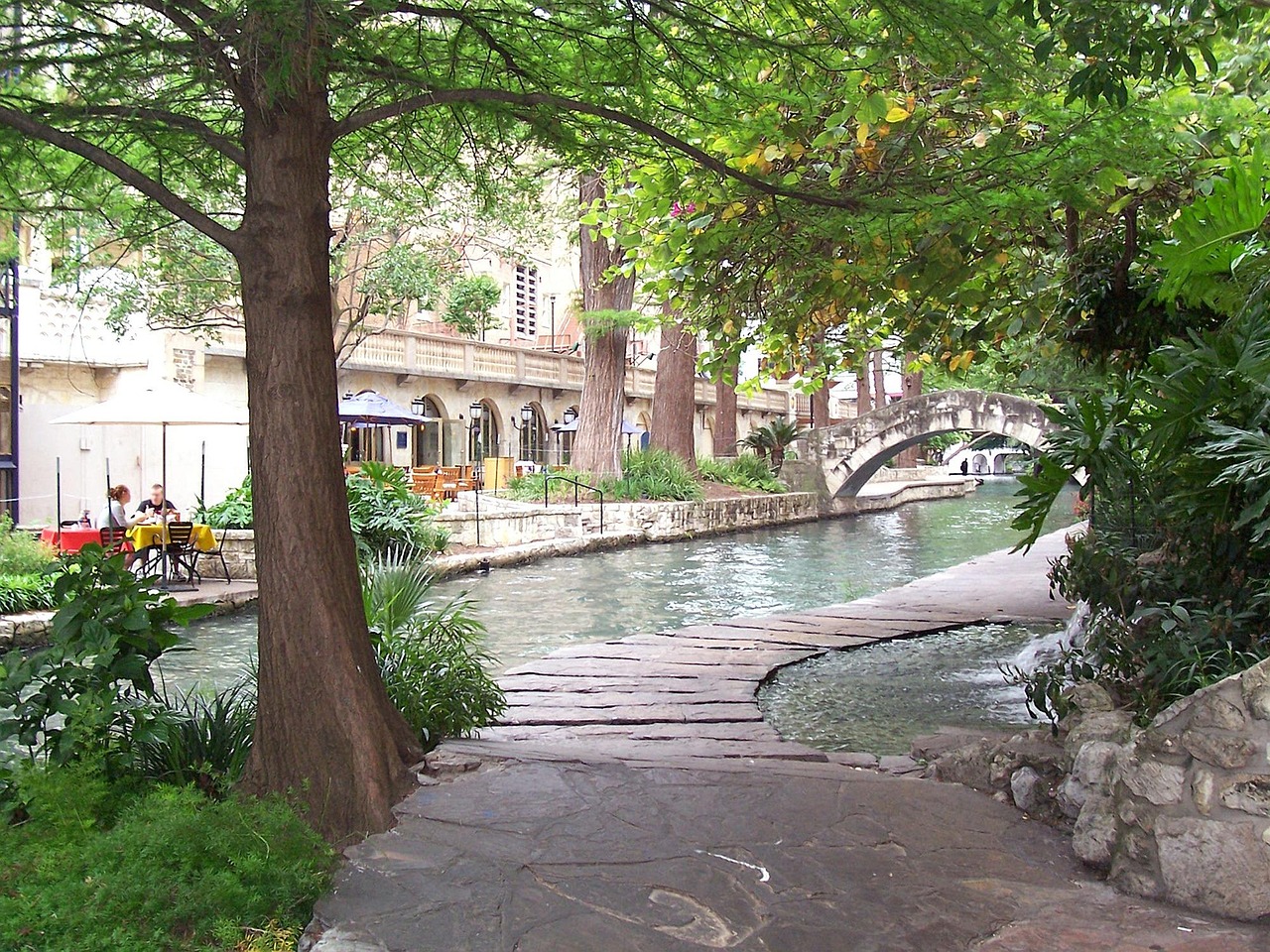 San Antonio River Walk at night